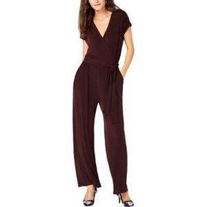 Alfani Maroon Jersey Jumpsuit - Size PXL